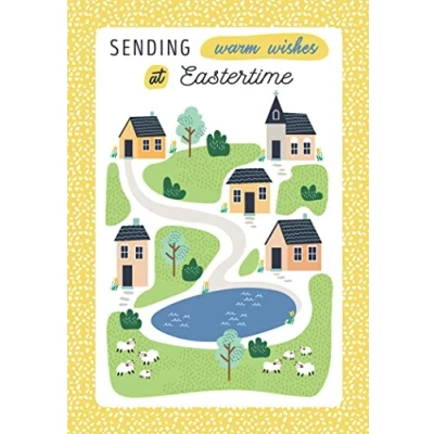 Image of Easter Card Open Village 7 x 5 inches Regal Publishing