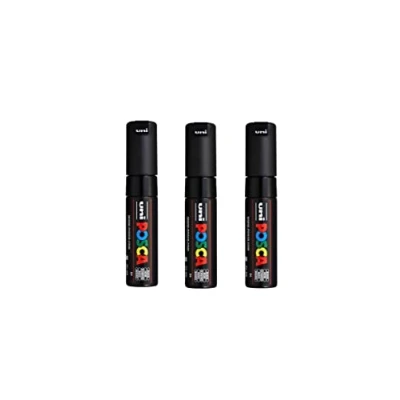 Image of Posca UNI BALL MARKER PEN PC 8K BLACK PACK OF 3 PENS