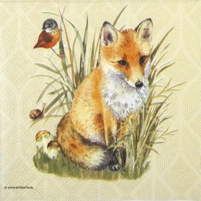 Image of 20 Napkins Fox in Size Animals Animal Motif Autumn G?ste Table Decoration Party Celebration Craft Decoupage 33 x cm