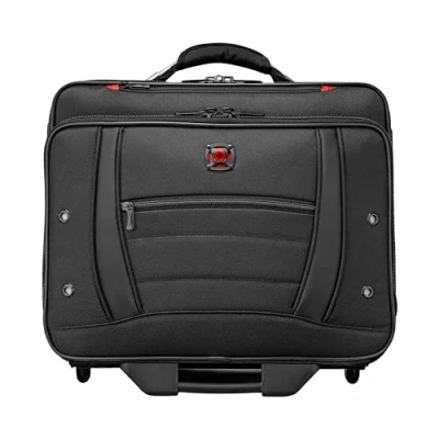 Image of Wenger Synergy Wheeled Laptop case, for Men and Women, Business Trolley 15.6 inch Notebook, 24 L, Organizer, Office or Travel, Black, 612476
