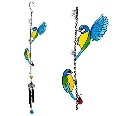 Image of Jones Home and Gift Windchime Two Pretty Birds Hanging Wind Chime