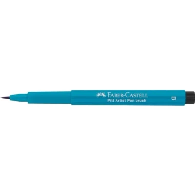 Image of Faber Castell Art &amp; Graphic Pitt Artist Pen Brush India Ink Pen, Cobalt Turquoise, Single For Art, Craft, Drawing, Sketching, Home, School, University, Colouring