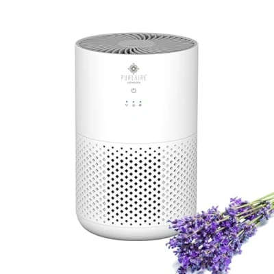 Image of PureAire Air Purifier For Bedroom Home Office with HEPA Filter PAH1 3 Speed Fan Sleep Allergies Dust Pet Dander Pollen Odour Smoke Allergens Quiet Desktop Carbon Low Power Consumption 5W
