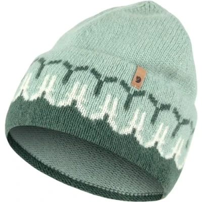 Image of Fjallraven 87167 679 674 Övik Path Knit Beanie/Övik Beanie Hat Unisex Deep Patina Misty Green Size OneSize