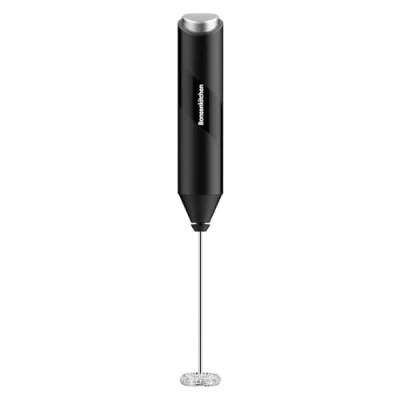 Image of Bonsenkitchen Milk Frother Handheld, Electric Foam Maker with Stainless Steel Whisk, Hand Drink Mixer for Coffee, Lattes, Cappuccino, Matcha, Battery Operated, Stirrer Coffee Wand