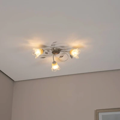 Image of Lancia 3 Light Multi Arm Semi Flush Ceiling Lamp, White