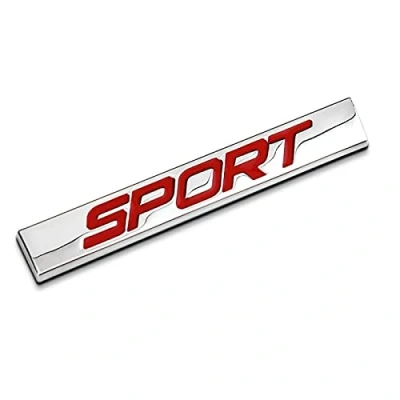 Image of Dsycar 3D Metal Self Adhesive Sport Turbo Truck Car Badge Emblem Sticker for Styling Decoration (Sport Silver Red)