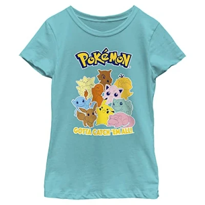 Image of Fifth Sun Girls&#039; Poke Mang T Shirt, Tahiti Blue, S