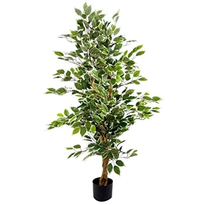 Image of Leaf Realistic Artificial Ficus Tree/Plant, 130cm White