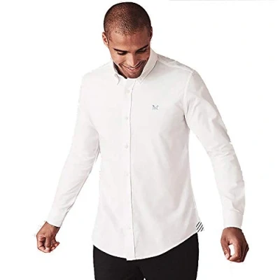 Image of Crew Clothing Mens Slim Fit Shirt &#039;Slim Oxford&#039; Long Sleeved (White) XL