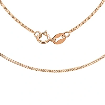 Image of Carissima Gold Women&#039;s 9 ct Rose 1 mm Diamond Cut Curb Chain Necklace of Length 51 cm/20 Inch