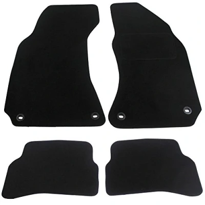 Image of JVL 1566 Fully Tailored Carpet Car Mat, Set of 4, Black