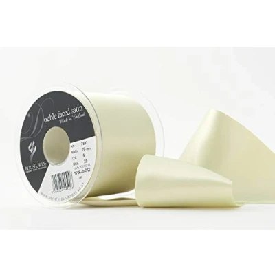 Image of Berisfords 70 mm Double Faced Polyester Satin Ribbon, Lime