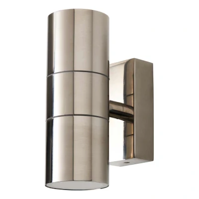 Image of Zink LETO Outdoor Up and Down Wall Light Polished Stainless Steel