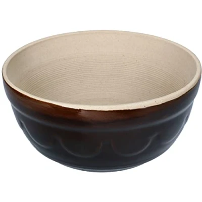 Image of KOTARBAU® Clay Bowl Diameter 24 cm Ceramic Mixing Baking Dough Made of Stoneware Pot