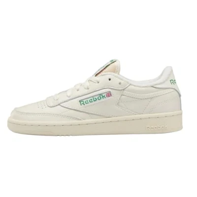 Image of Reebok Classic CLUB C 85 Vintage Trainers, Women&#039;s, Size: 5.5, Chalk/alabaster/glen green Leather and textile