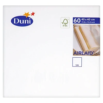 Image of Duni Airlaid 60 White Napkins 40 x 40cm