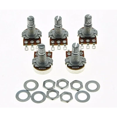 Image of Dopro 5x Audio A500K Electric Guitar 16mm Base Mini Pots w/Long Split Shaft 500K Potentiometers
