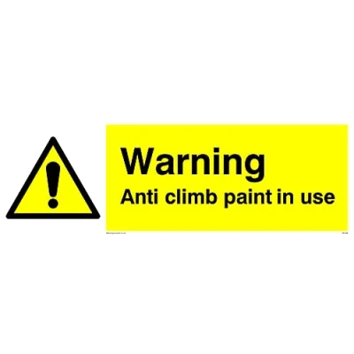 Image of Pack of five Warning Anti Climb Paint In Use Sign 300x100mm L31