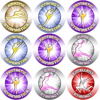 Image of 144 Gymnastics Rewards 30 mm Reward Stickers for Teachers, Parents, Nursery