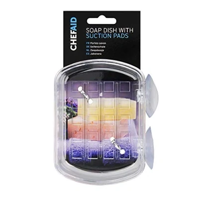 Image of Chef Aid Clear plastic Bath Organiser with Suction Pads, Perfect for storing Bathtime essenitals, Made BPA free Storcng and durable