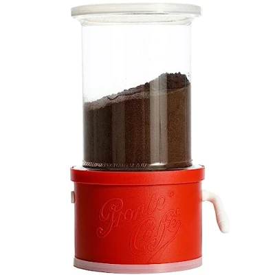 Image of Lavatelli Pronto Caffè Dispenser for Ground Coffee, Red, Fits 250g Bag, 13 x 11 20 cm