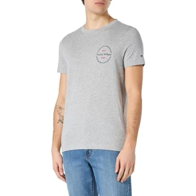 Image of Tommy Hilfiger Men Roundle Tee S/S T Shirts, Grey, M