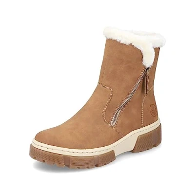 Image of Rieker Women Ankle Boots X8661, Ladies Boots,Removable Insole,Low Boots,Half Boots,Bootie,Flat,Brown (Braun / 24),42 EU 8 UK