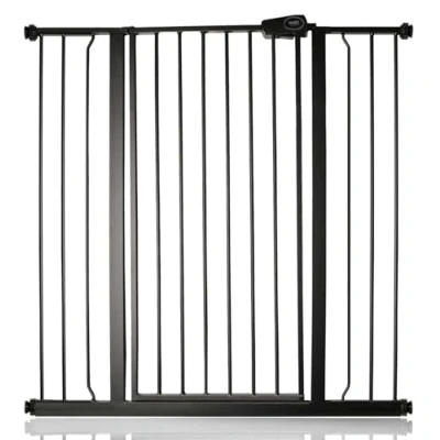 Image of Safetots Extra Tall Metal Safety Gate Pressure Fit, 100.8cm 108.4cm, Matt Black, 104cm in Height, Stair Gate, Baby Easy Installation