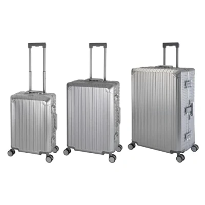 Image of Travelhouse Tokyo Aluminium Travel Suitcase T6035 Trolley, Various Sizes and Colours, silver, Handgepäck, Mittlerer und Großer Koffer XL Set, set