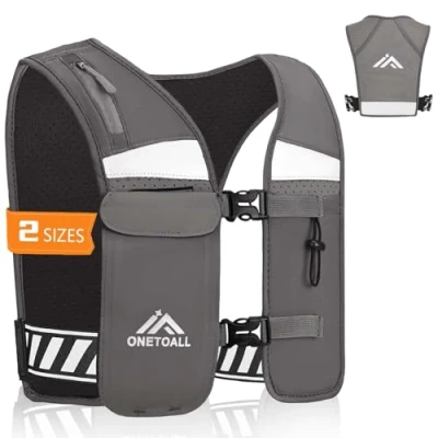 Image of LOCAL LION Running Vest Women, Reflective Hydration Mens, Breathable Phone Holder For Trailrunning Marathon, Grey M L