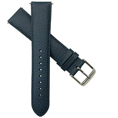 Image of 12mm Genuine Buffalo Grain Leather Watch Strap Band Mens Ladies Padded SS Buckle Blue/Blue