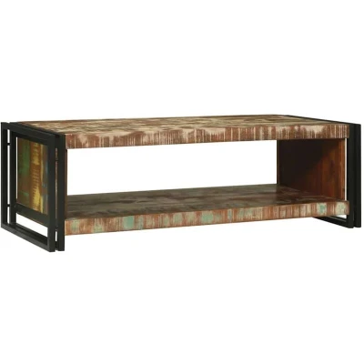 Image of vidaXL Coffee Table Brown 120 x 50 38 cm Solid reclaimed wood