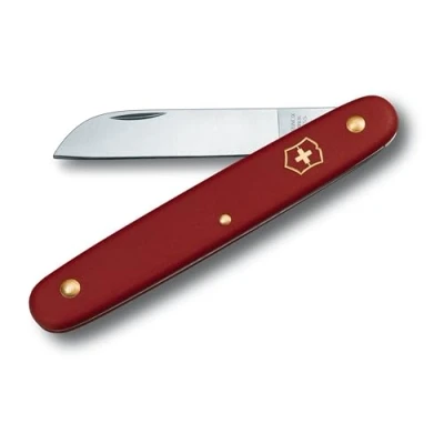 Image of Victorinox Garden Floral Knife, Swiss Made, Straight Blade, Stainless Steel, Red