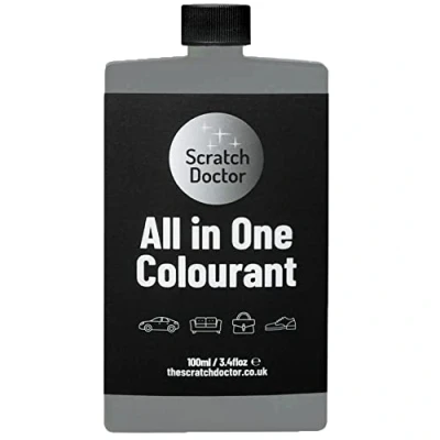 Image of Scratch Doctor All in One Leather Colourant Self Seal Dye Repair Paint for Furniture, Sofas, Car Seats (Grey, 100ml)