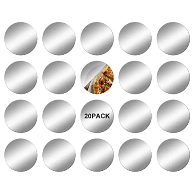 Image of DRERIO 20Pcs Mirror Tiles Self Adhesive Acrylic 5 * 5cm 1mm Mini Round Small Craft Plastic Tiny Stickers for Crafts Decoration DIY Projects Supplies