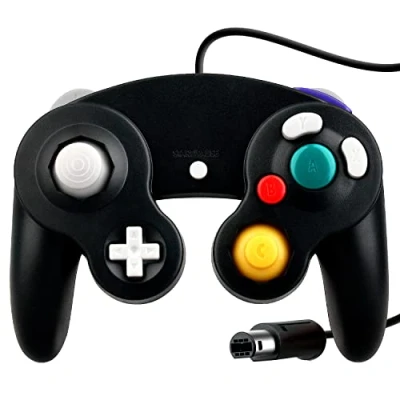 Image of OSTENT Wired Shock Game Controller Compatible for Nintendo GameCube NGC Video Color Black