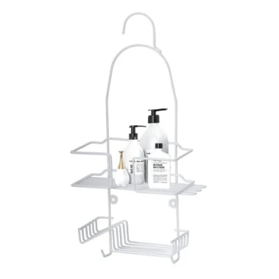 Image of Blue Canyon Plastic Coated Shower Caddy 2 Tier Hanging Caddy, No Drill Bathroom Shelf, Non Rusting Storage Shelves, Accessory, Organisation Basket Organizer