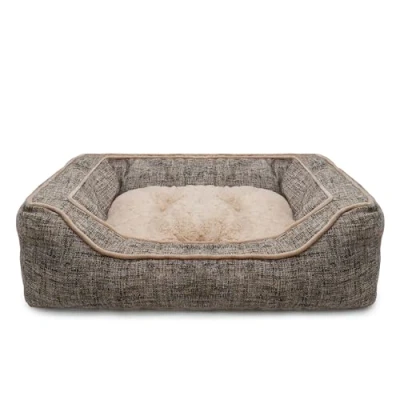 Image of Rosewood Luxury Slate &amp; Oatmeal Square Dog Bed, Large