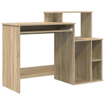 Image of vidaXL Desk with Storage Sonoma Oak 120.5x44x88.5 cm Engineered Wood
