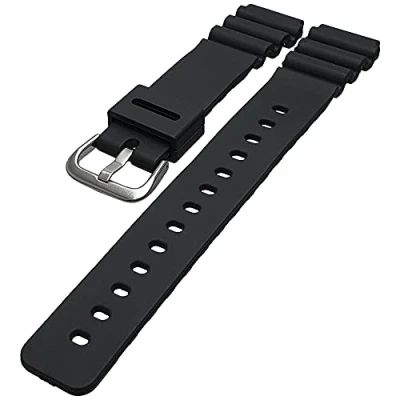 Image of Black Rubber Replacement Watch Strap 18mm to Fit Casio 289F2M DW2500 DW400