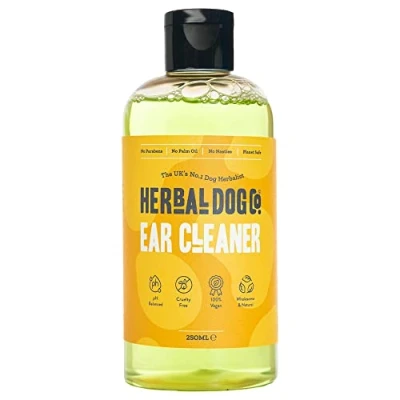 Image of Herbal Dog Co Ear Cleaner, 250ml Cleaning Solution for Dogs &amp; Puppies Removes Dirt, Stops Itching All Natural, Vegan, Made in UK