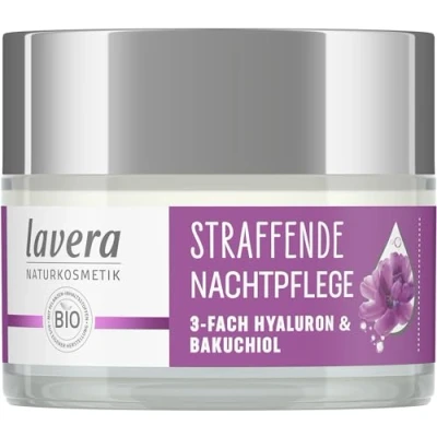 Image of lavera Firming Night Care Vegan Natural Cosmetics Triple Hyaluron &amp; Powerful Active Ingredient Bakuchiol Paraben Free Moisture and 50 ml (1 Piece)