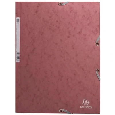 Image of Exacompta Ref 55276E Box of 25 Skandi Elastic folders 3 Flap Pockets in Glossy Card 400 g/m2 Size 24 x 32 cm for A4 documents Antique Pink