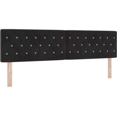 Image of vidaXL Headboard Crystal Button Tufted Black 180 cm Velvet