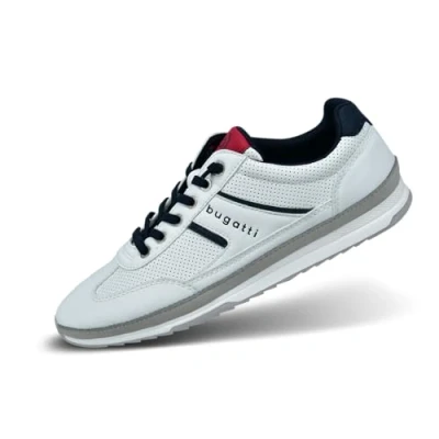Image of bugatti Men&#039;s 321 a3a01 Lace up Shoes, White Light Grey, 7.5 UK