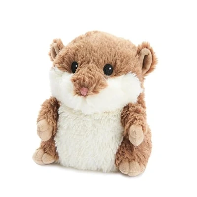 Image of Warmies Plush Brown Hamster Microwavable, Weighted Teddy Lightly Scented with French Lavender, Microwavable Heat Pad Suitable for All Ages