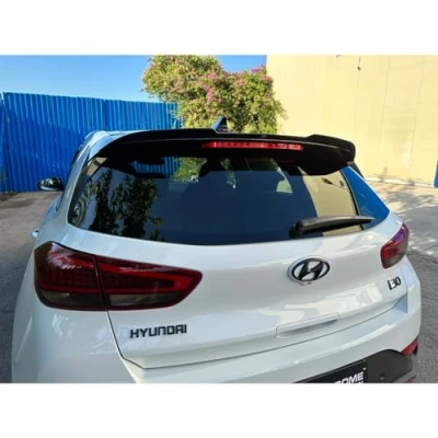 Image of Roof spoiler (Spoiler Cap) compatible with Hyundai i30 III &amp; N Line 2017 (ABS Gloss black)