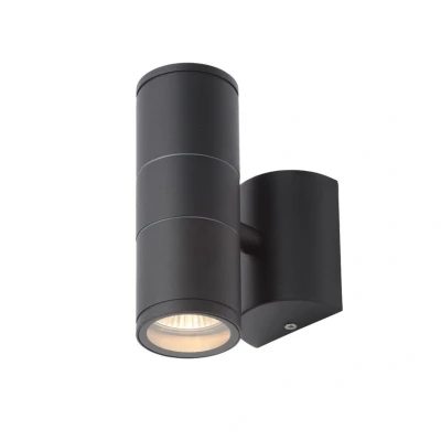Image of Forum Islay 2 Light Outdoor Up Down Wall Lamp Black IP44