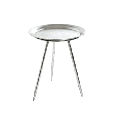Image of HAKU Mobel End Table Silver, Metal Size: H 47 cm X Ø 38 cm, Style: Modern